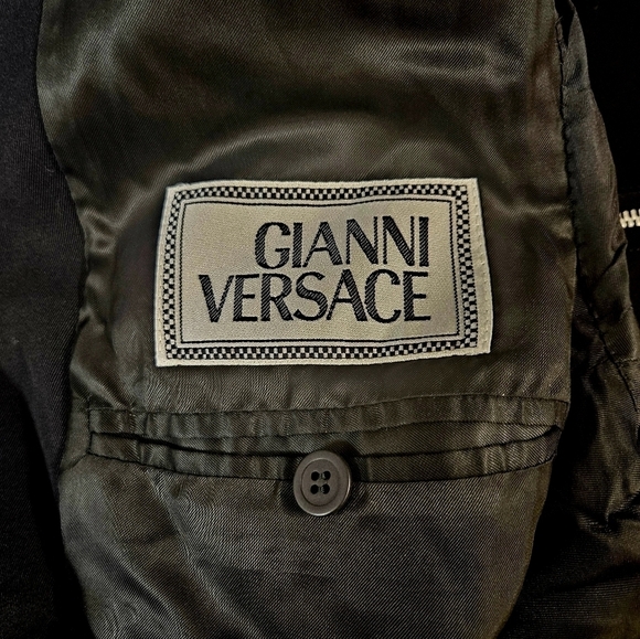 Gianni Versace Zipper Black Wool Blazer Jacket - Picture 5 of 9